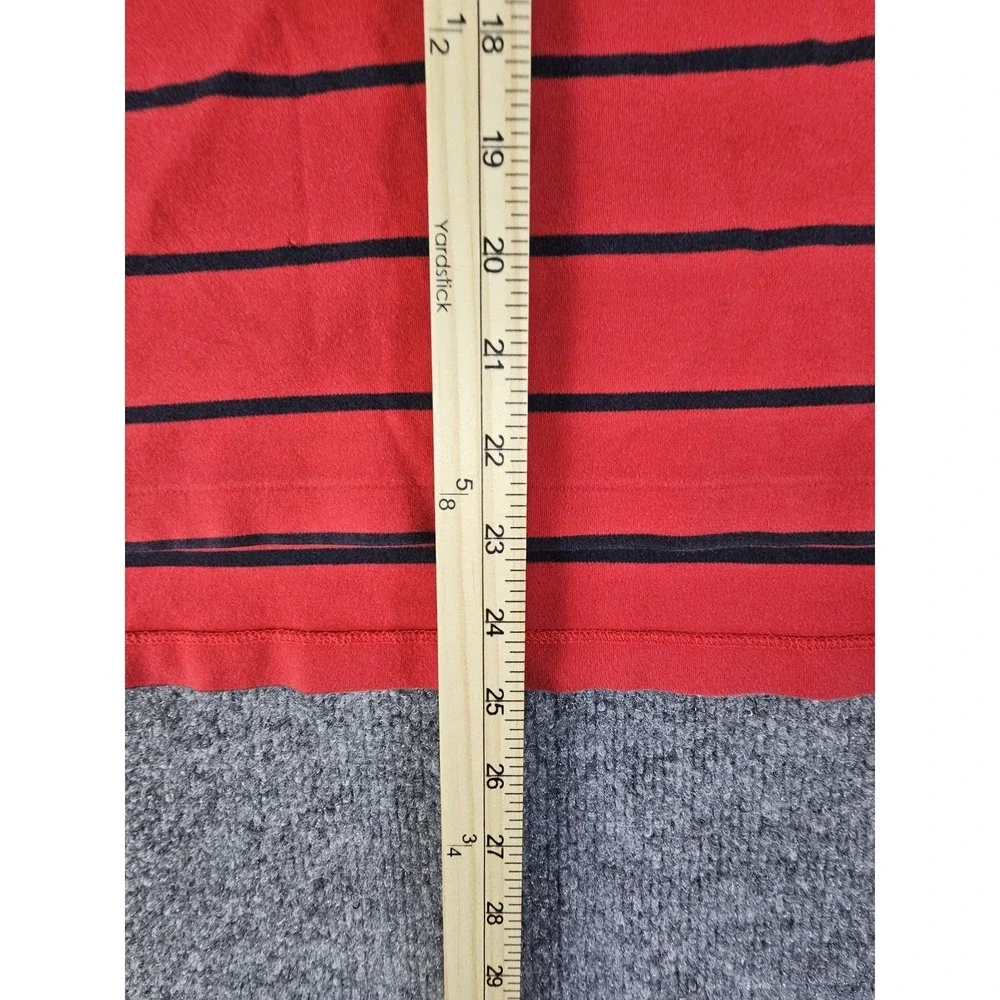 Polo Ralph Lauren Shirt Mens Medium Red Blue Striped Short Sleeve Classic Polo